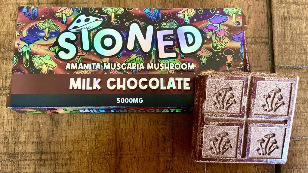 amanita mushroom milk chocolate bar