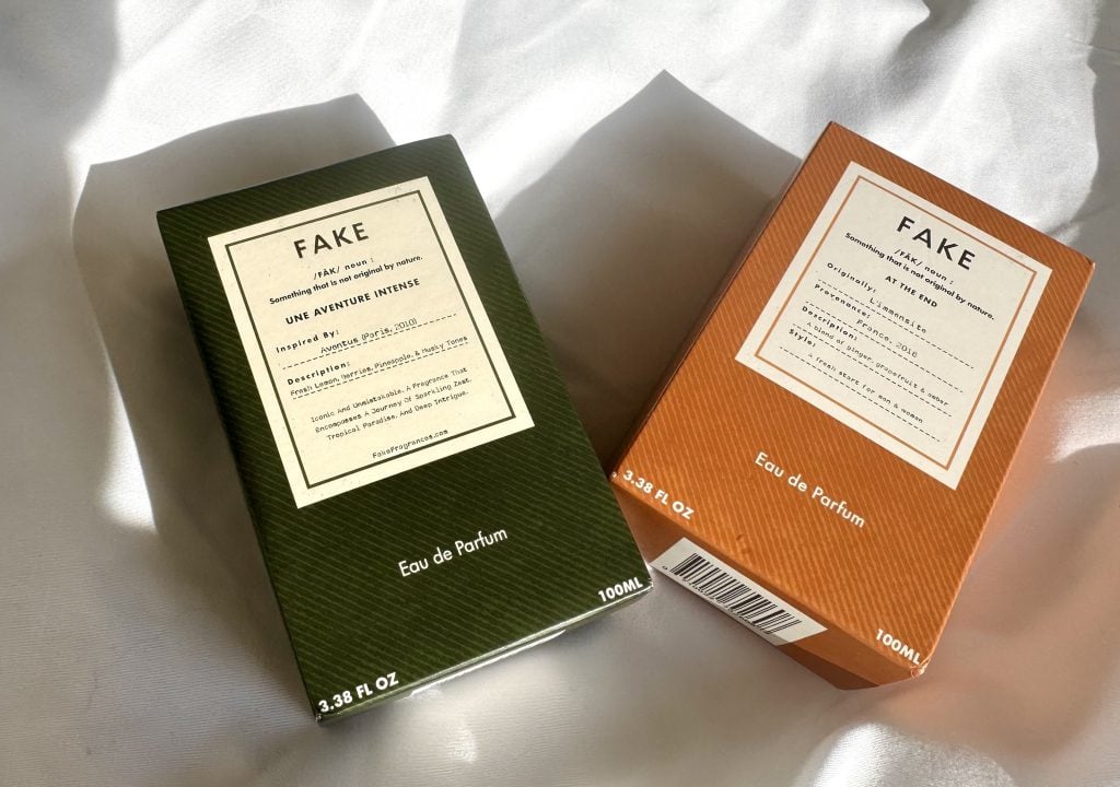 Fake Fragrances packaging