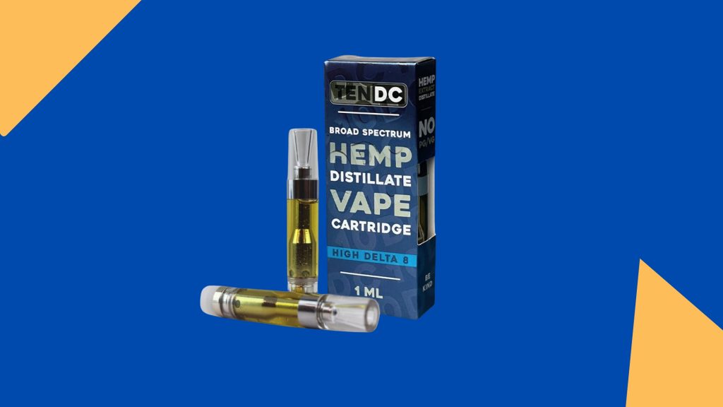 10DC Broad Spectrum High Delta 8 Vape Cartridge  Zkittlez