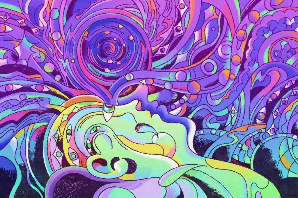 drawing of what its like to be high on psychedelics