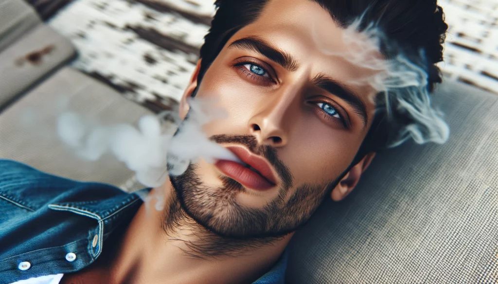 -man-with-deep-blue-eyes-and-dark-hair-lying-back-with-a-relaxed-expression